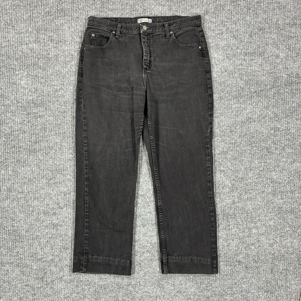 Lee Riders Relaxed Fit Jeans Womens 14P Petite Stretch Black‎ Denim High Rise